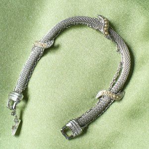 Vintage Goldette Silver Pearl Chain/Rope Bracelet